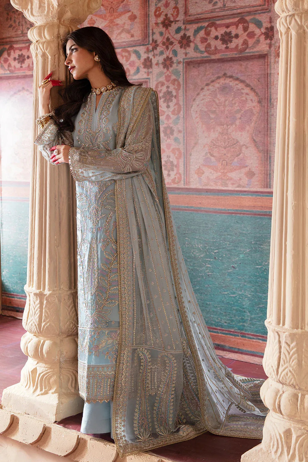 Afrozeh Shehnai Wedding Formal 3Pc Suit AFS-23-V1-04 Roop - Rang-e-Khaas