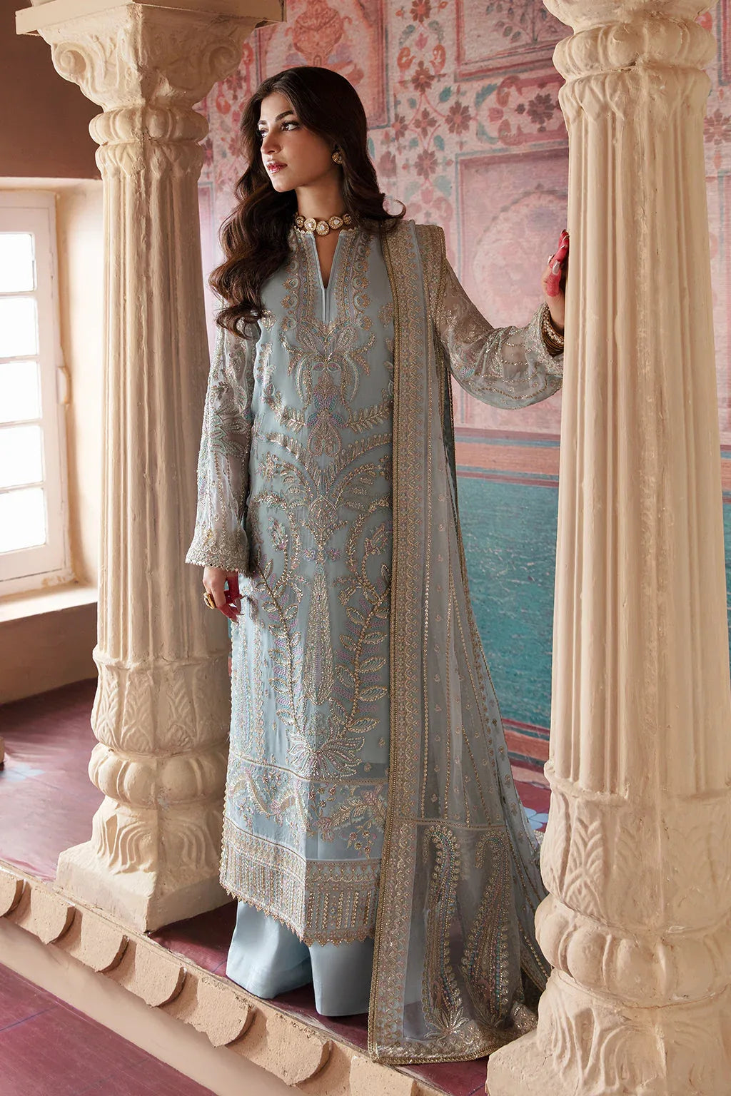 Afrozeh Shehnai Wedding Formal 3Pc Suit AFS-23-V1-04 Roop - Rang-e-Khaas