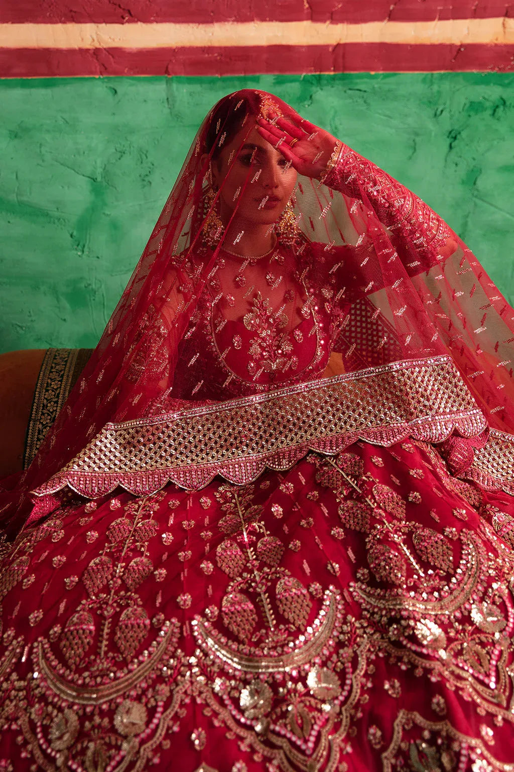 Afrozeh Shehnai Wedding Formal 3Pc Suit AFS-23-V1-07 Gulabposh - Rang-e-Khaas