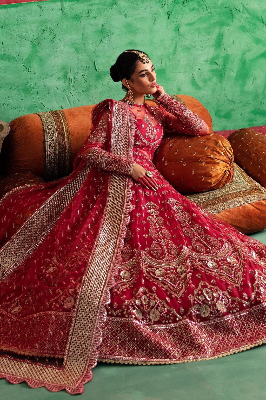 Afrozeh Shehnai Wedding Formal 3Pc Suit AFS-23-V1-07 Gulabposh - Rang-e-Khaas