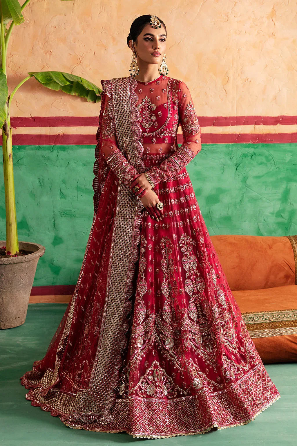 Afrozeh Shehnai Wedding Formal 3Pc Suit AFS-23-V1-07 Gulabposh - Rang-e-Khaas