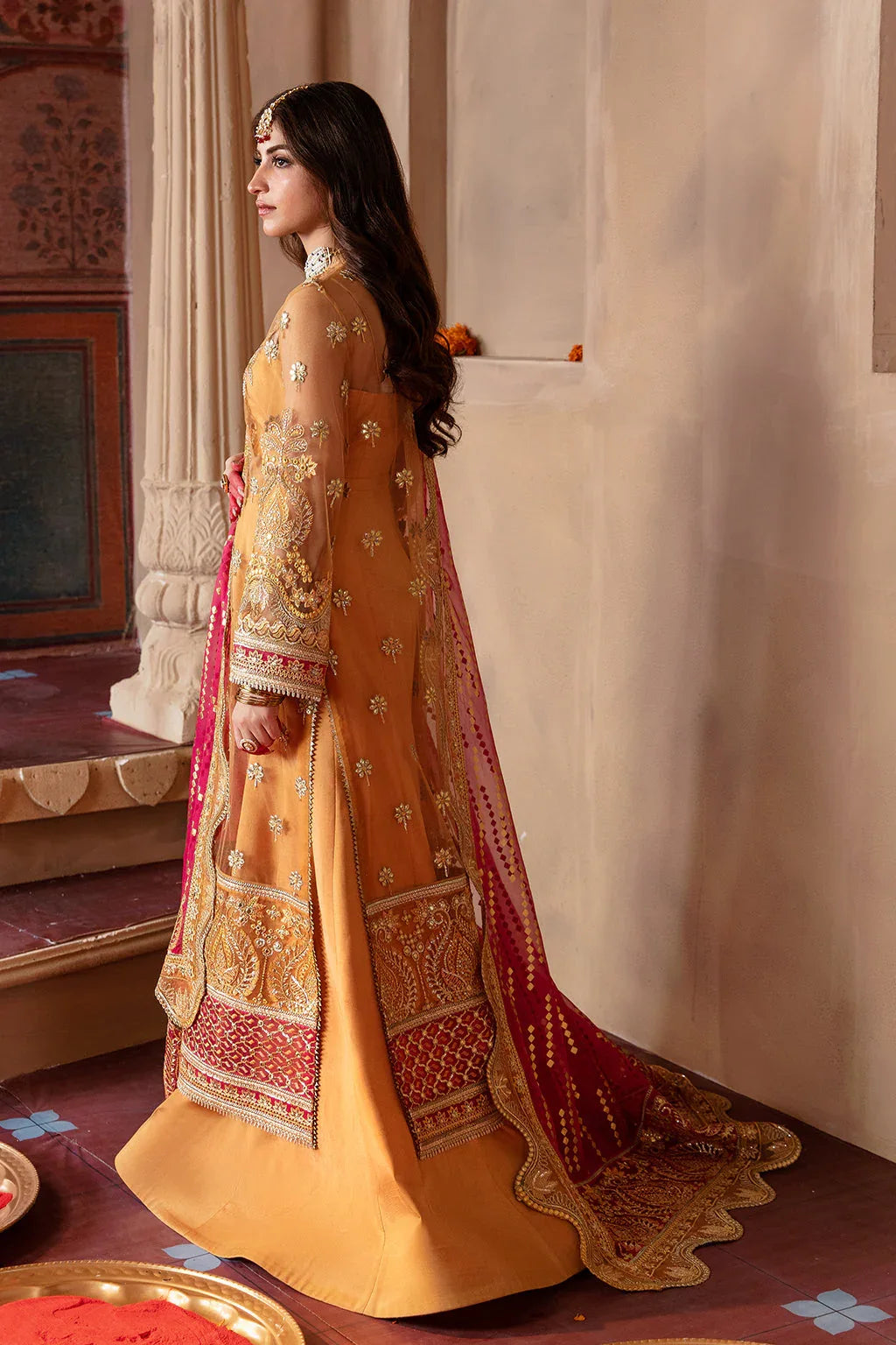 Afrozeh Shehnai Wedding Formal 3Pc Suit AFS-23-V1-08 Zari - Rang-e-Khaas