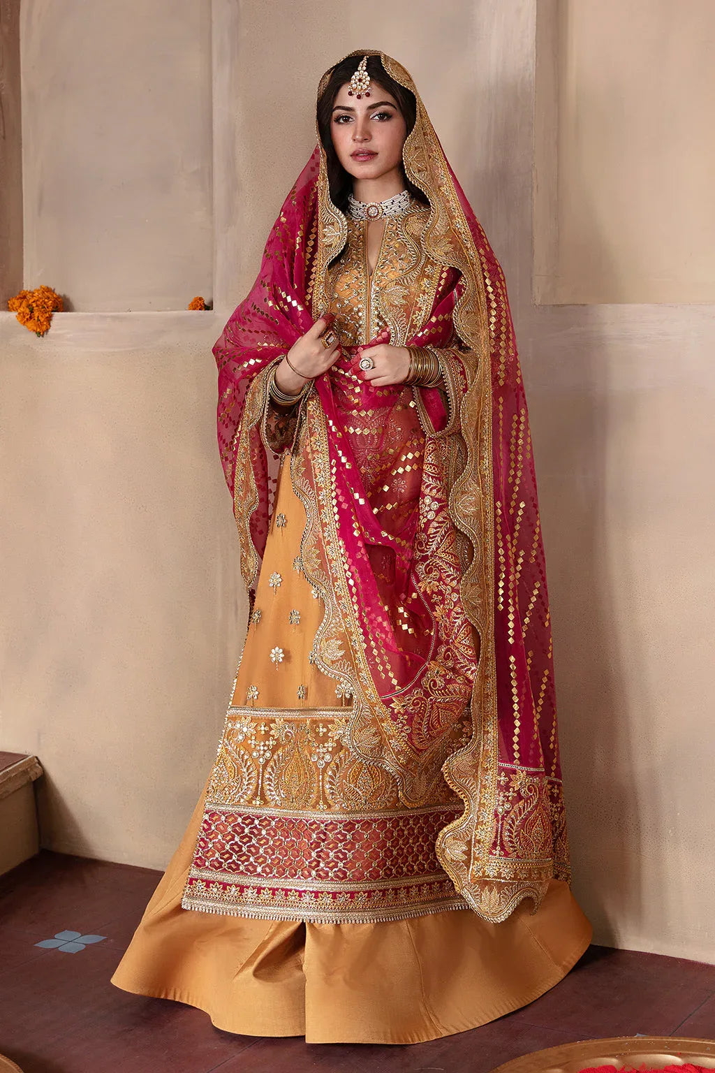 Afrozeh Shehnai Wedding Formal 3Pc Suit AFS-23-V1-08 Zari - Rang-e-Khaas