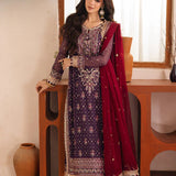 Asim Jofa | Heeriye | AJHE-01 EMBROIDERED CHIFFON 3 PCS