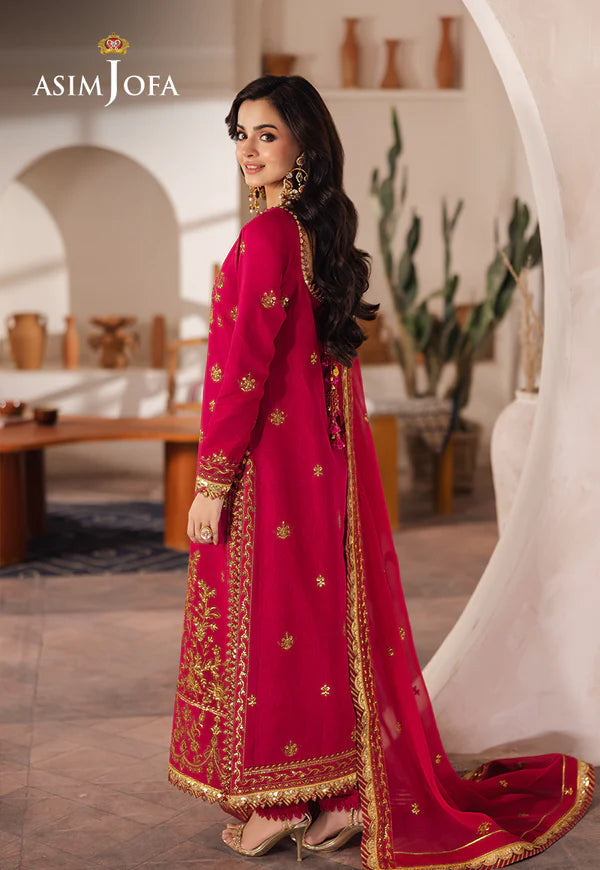Asim Jofa | Heeriye | AJHE-07 EMBROIDERED JUMBO SILK 3 PCS