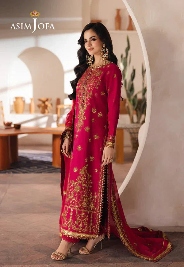 Asim Jofa | Heeriye | AJHE-07 EMBROIDERED JUMBO SILK 3 PCS - Rang-e-Khaas
