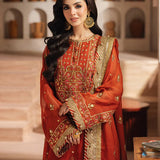 Asim Jofa | Heeriye | AJHE-10 EMBROIDERED CHIFFON 3 PCS
