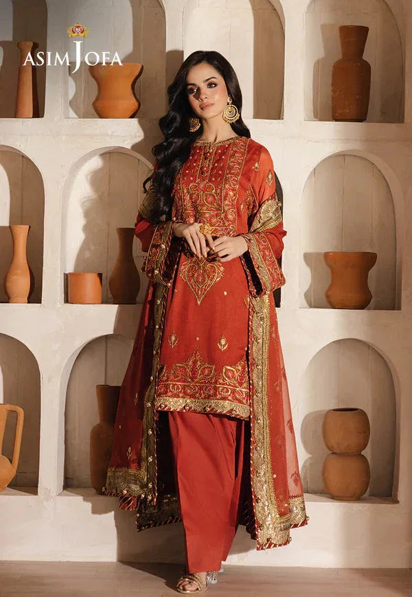 Asim Jofa | Heeriye | AJHE-10 EMBROIDERED CHIFFON 3 PCS - Rang-e-Khaas