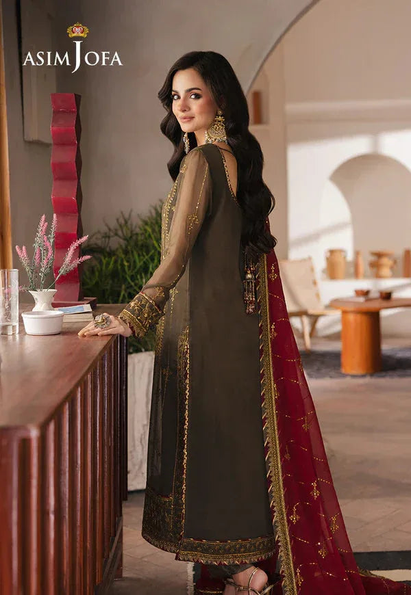 Asim Jofa | Heeriye | AJHE-06 EMBROIDERED CHIFFON 3 PCS - Rang-e-Khaas