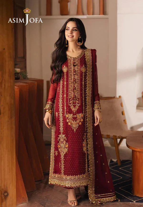 Asim Jofa | Heeriye | AJHE-02 EMBROIDERED CHIFFON 3 PCS - Rang-e-Khaas