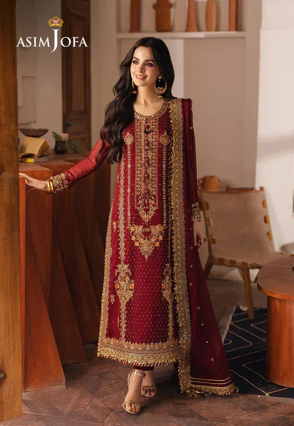 Asim Jofa | Heeriye | AJHE-02 EMBROIDERED CHIFFON 3 PCS - Rang-e-Khaas