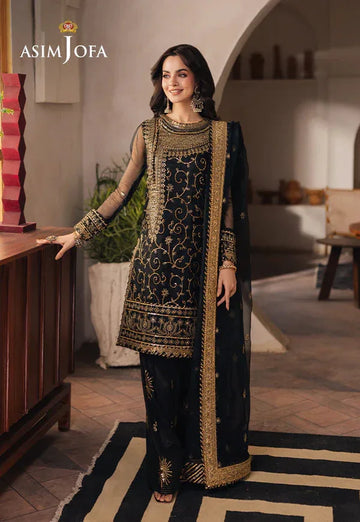 Asim Jofa | Heeriye | AJHE-04 EMBROIDERED ORGANZA 3 PCS - Rang-e-Khaas