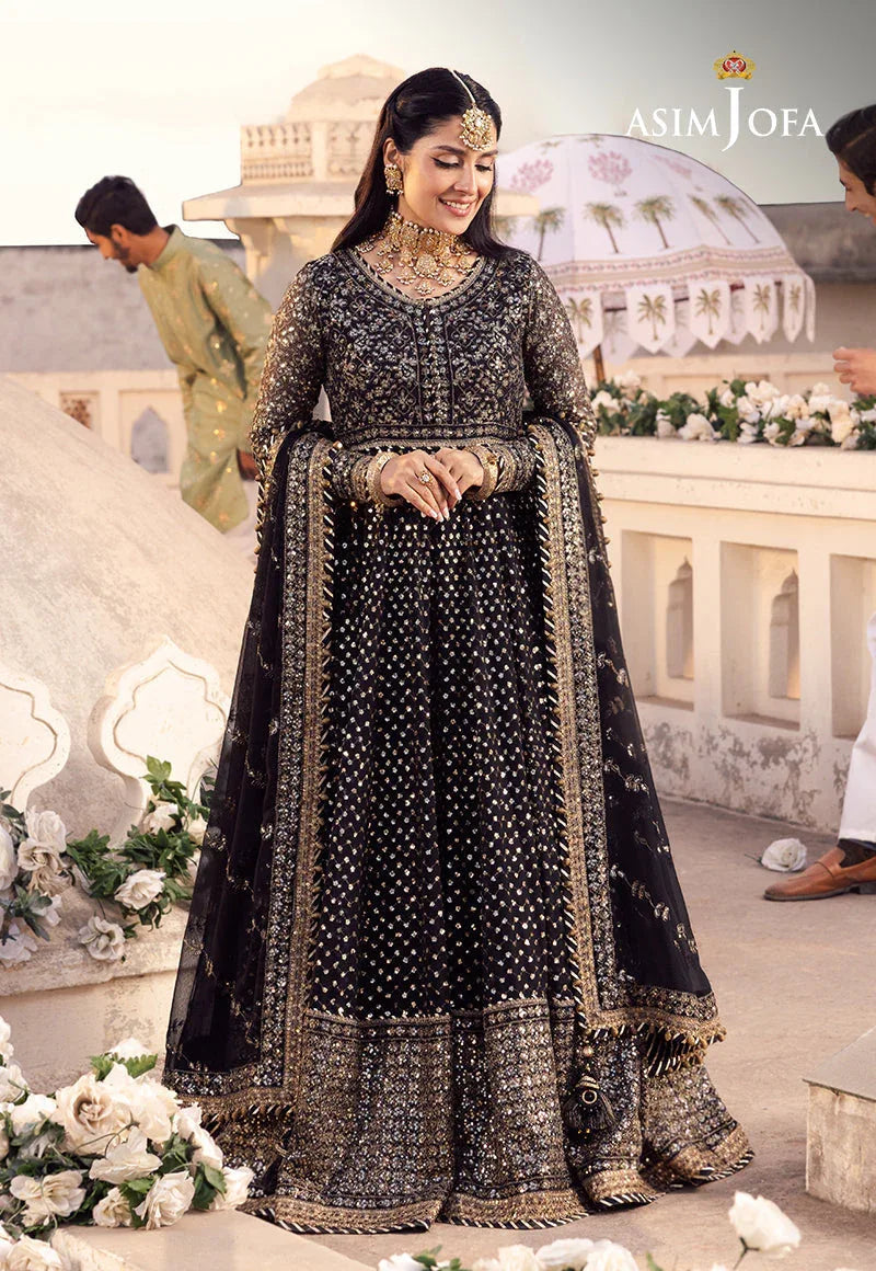 Shehnai by Asim Jofa Embroidered Chiffon 3Pc Suit AJSH-01 - Rang-e-Khaas