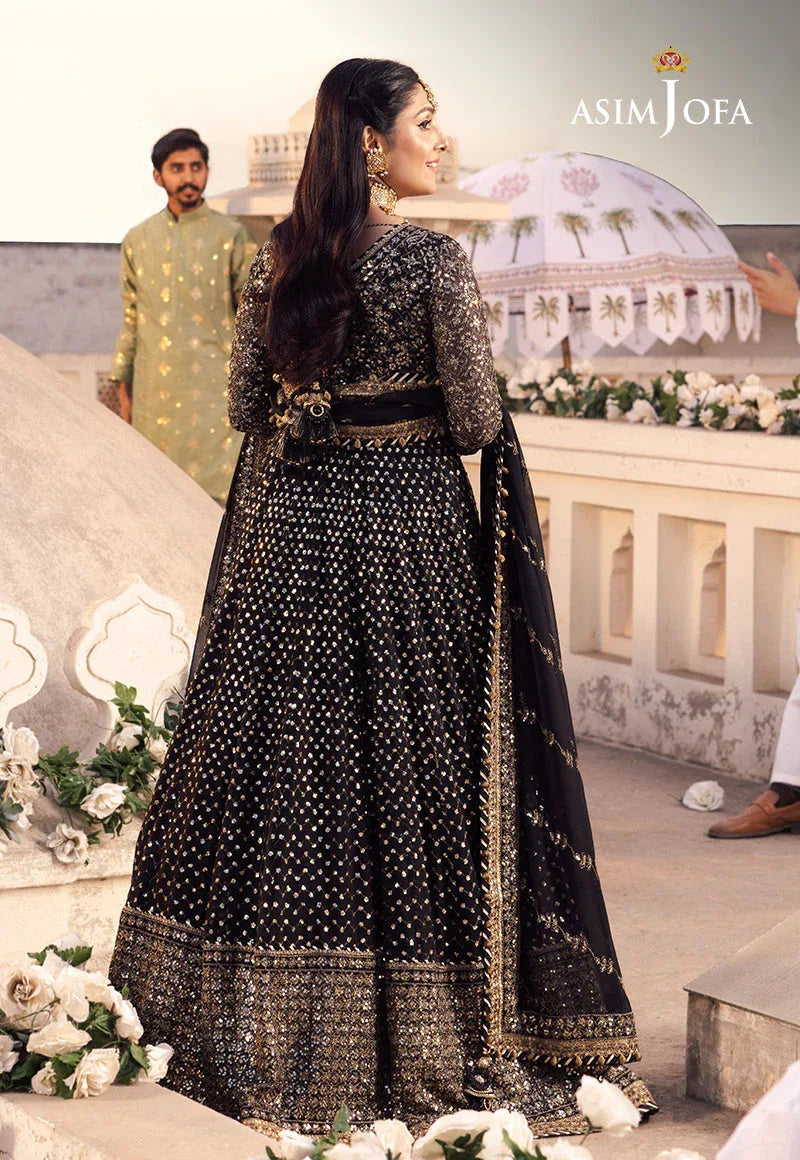 Shehnai by Asim Jofa Embroidered Chiffon 3Pc Suit AJSH-01 - Rang-e-Khaas