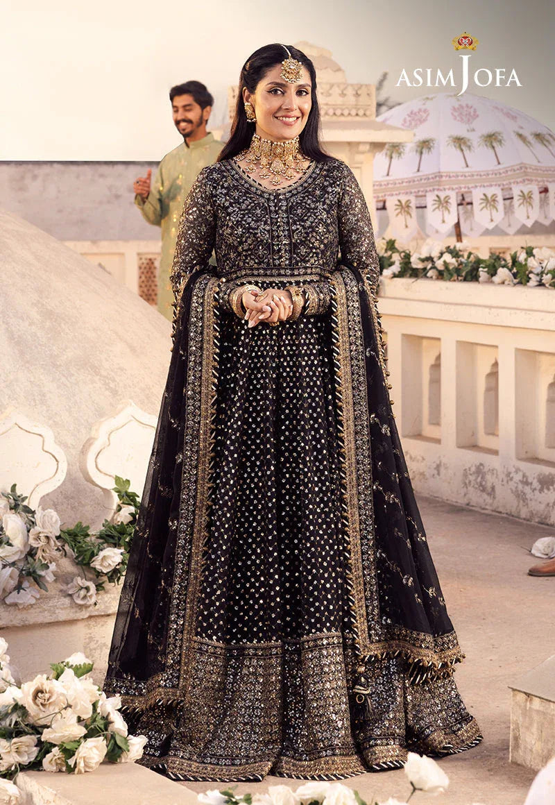 Shehnai by Asim Jofa Embroidered Chiffon 3Pc Suit AJSH-01 - Rang-e-Khaas