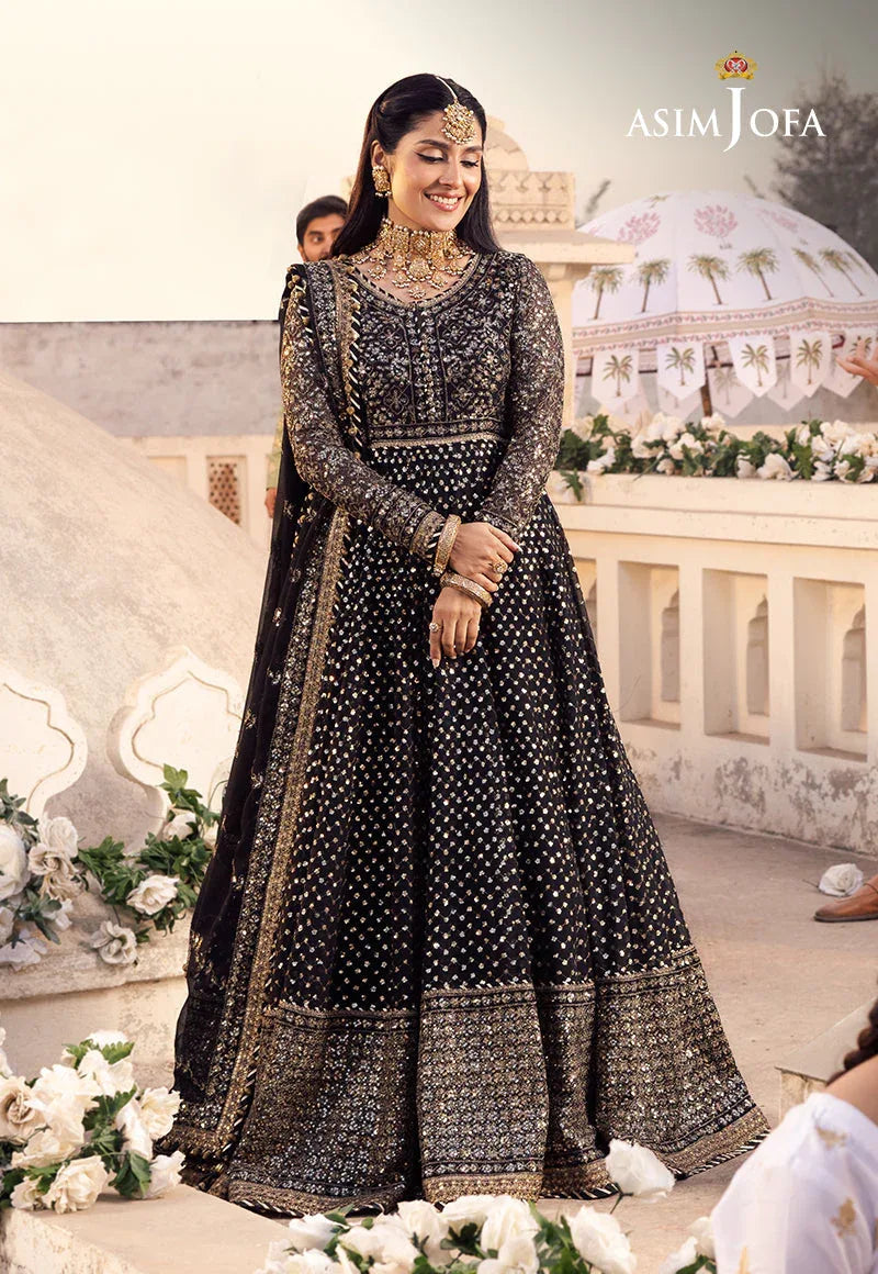 Shehnai by Asim Jofa Embroidered Chiffon 3Pc Suit AJSH-01 - Rang-e-Khaas