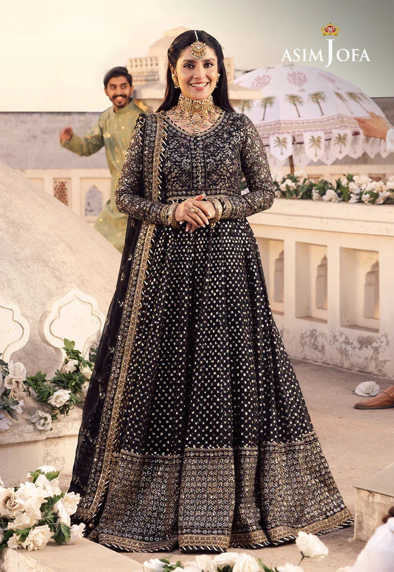 Shehnai by Asim Jofa Embroidered Chiffon 3Pc Suit AJSH-01 - Rang-e-Khaas