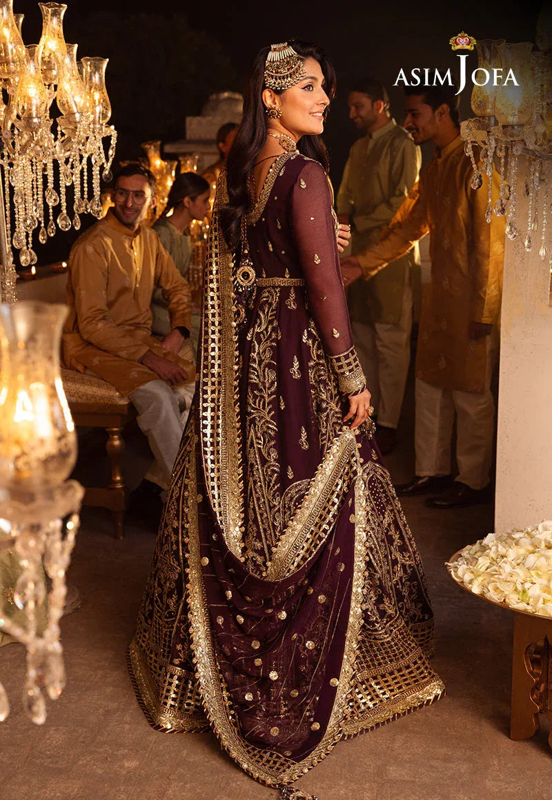 Shehnai by Asim Jofa Embroidered Chiffon 3Pc Suit AJSH-02 - Rang-e-Khaas