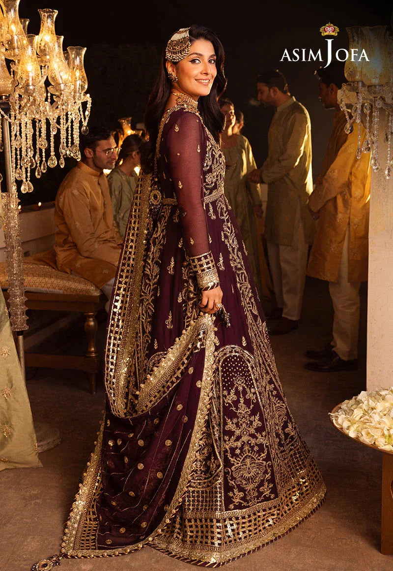Shehnai by Asim Jofa Embroidered Chiffon 3Pc Suit AJSH-02 - Rang-e-Khaas