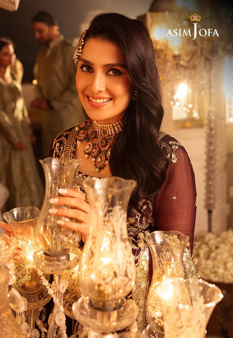 Shehnai by Asim Jofa Embroidered Chiffon 3Pc Suit AJSH-02 - Rang-e-Khaas