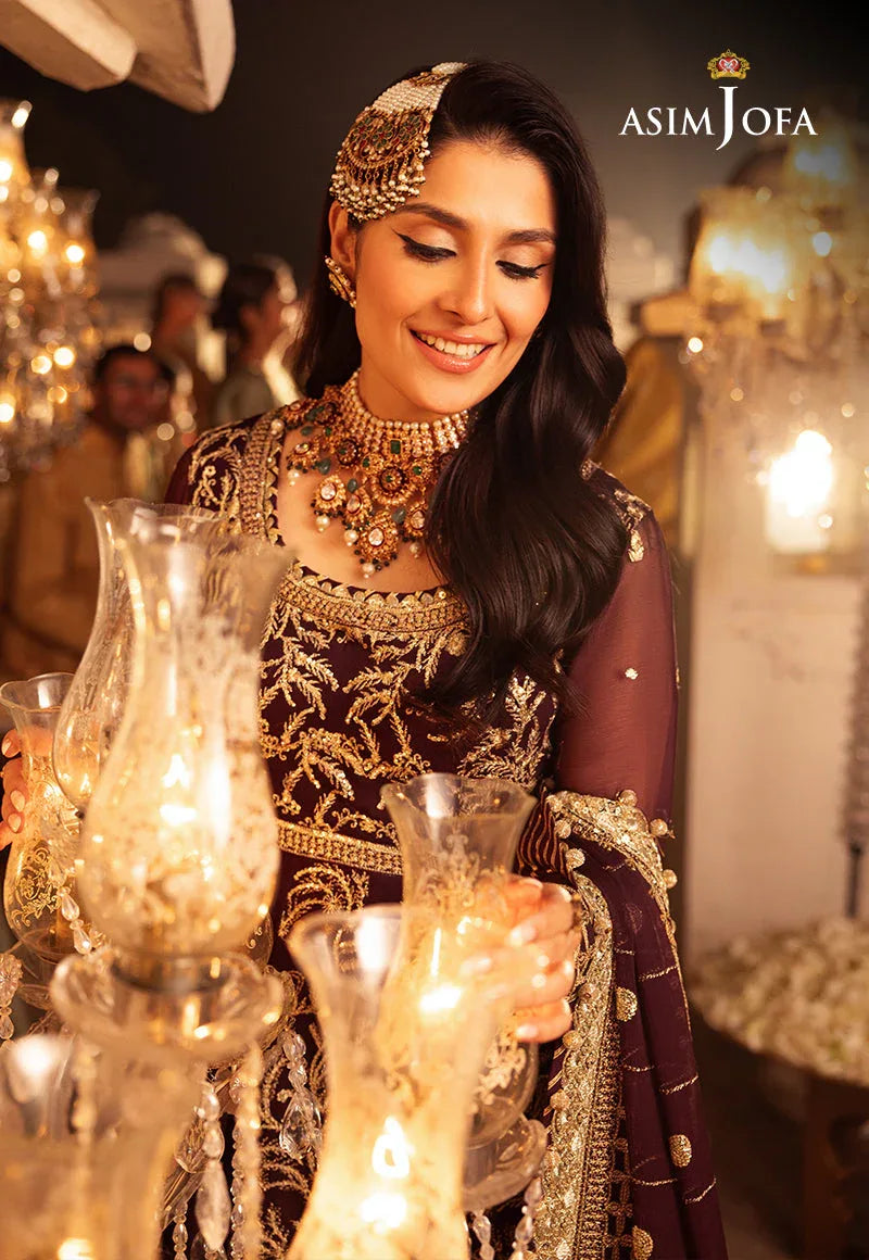 Shehnai by Asim Jofa Embroidered Chiffon 3Pc Suit AJSH-02 - Rang-e-Khaas