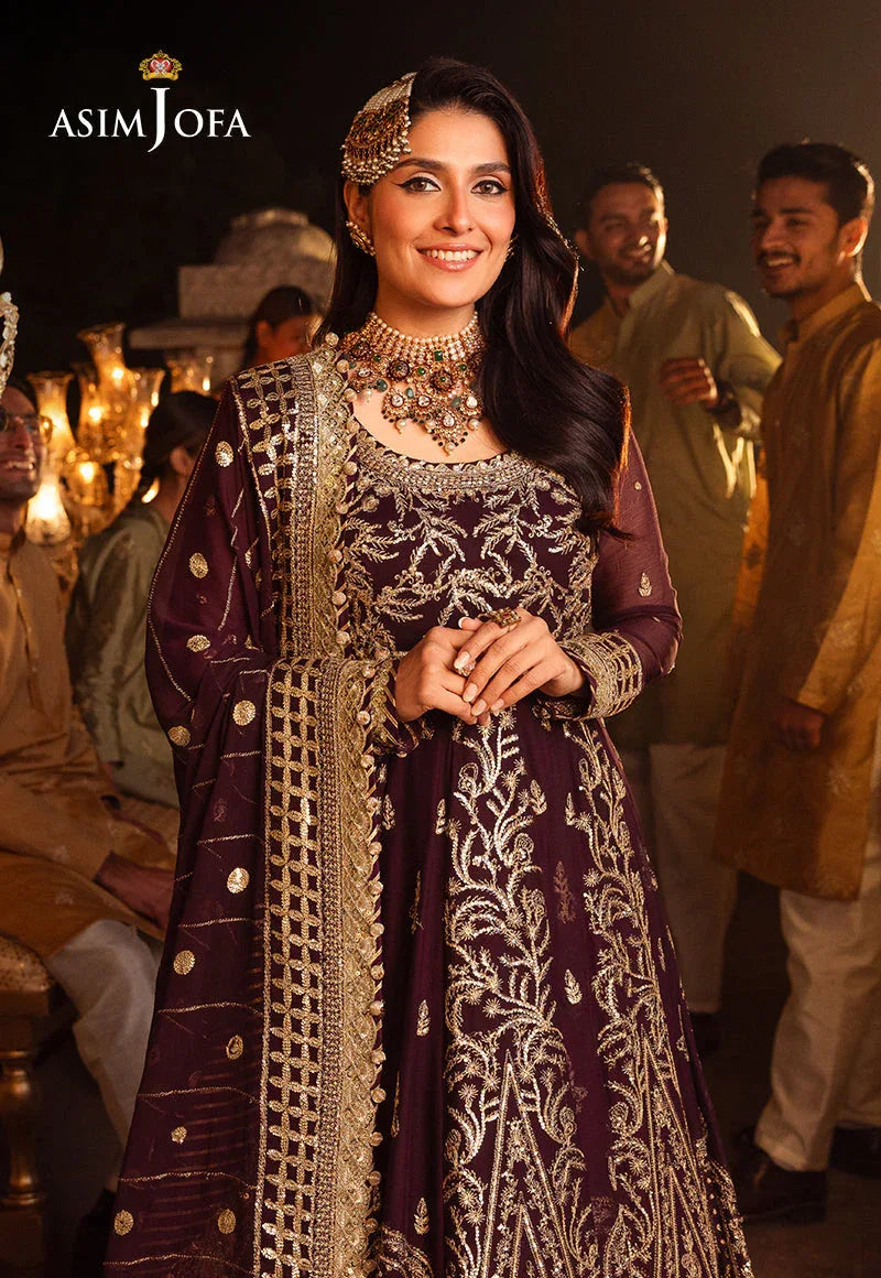 Shehnai by Asim Jofa Embroidered Chiffon 3Pc Suit AJSH-02 - Rang-e-Khaas