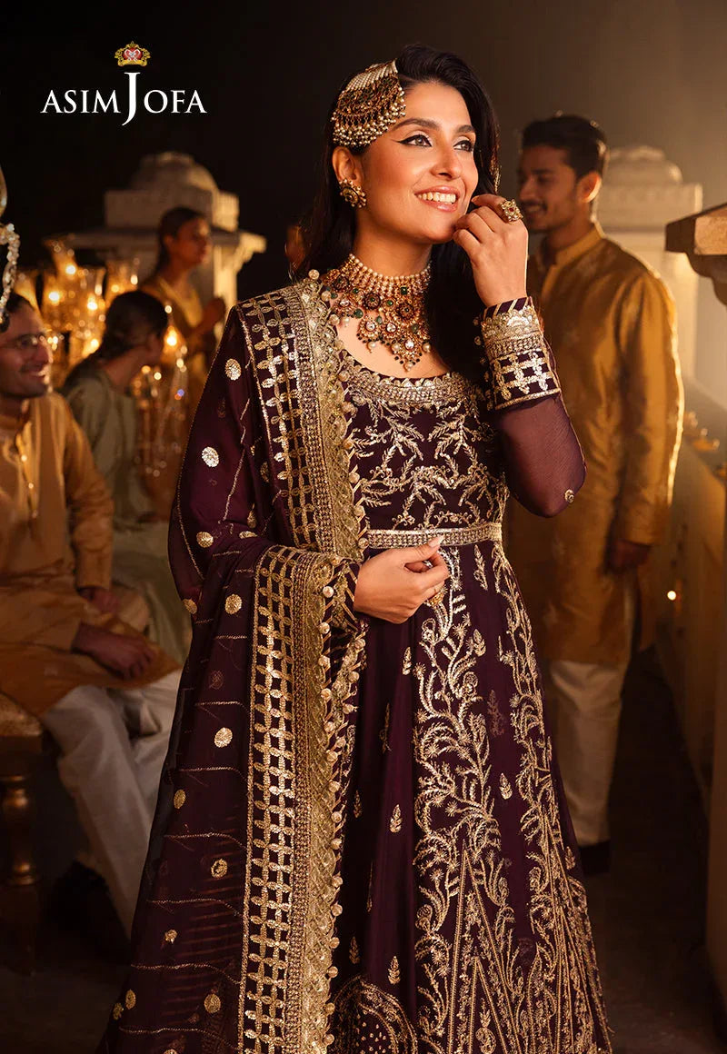 Shehnai by Asim Jofa Embroidered Chiffon 3Pc Suit AJSH-02 - Rang-e-Khaas