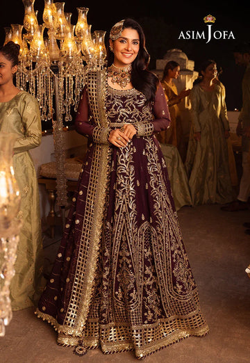 Shehnai by Asim Jofa Embroidered Chiffon 3Pc Suit AJSH-02 - Rang-e-Khaas