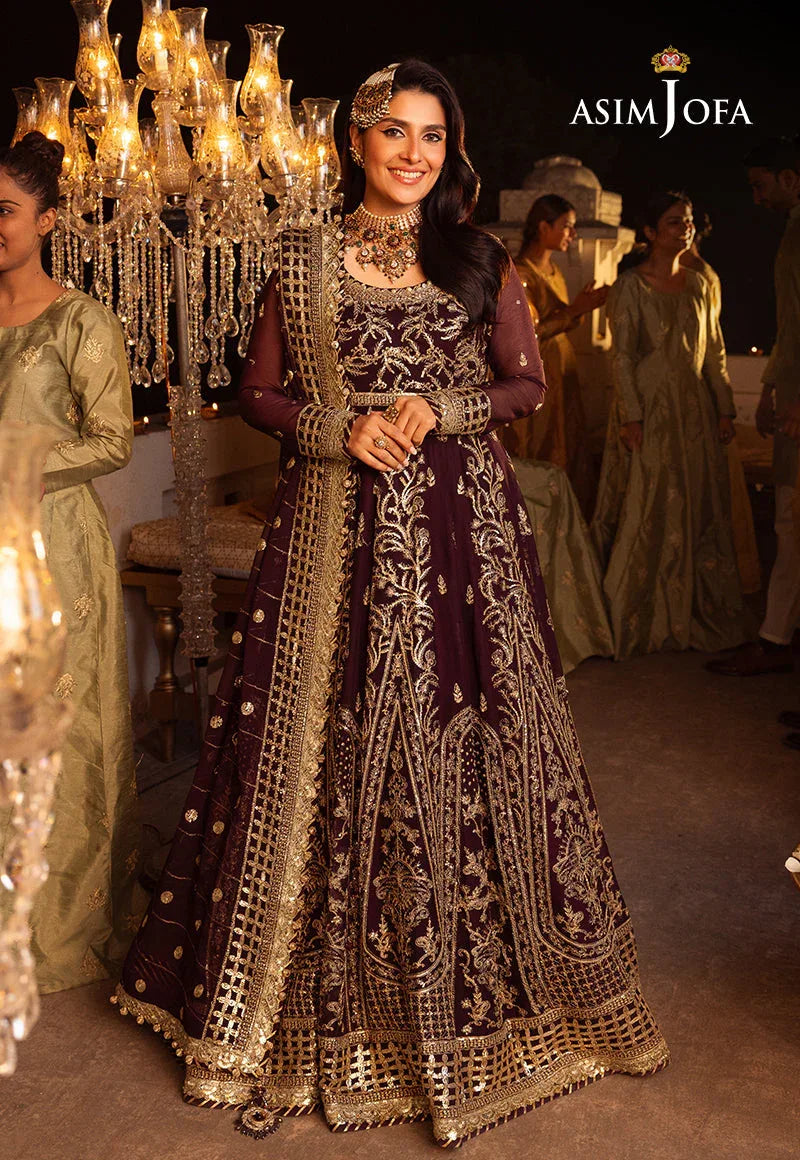 Shehnai by Asim Jofa Embroidered Chiffon 3Pc Suit AJSH-02 - Rang-e-Khaas
