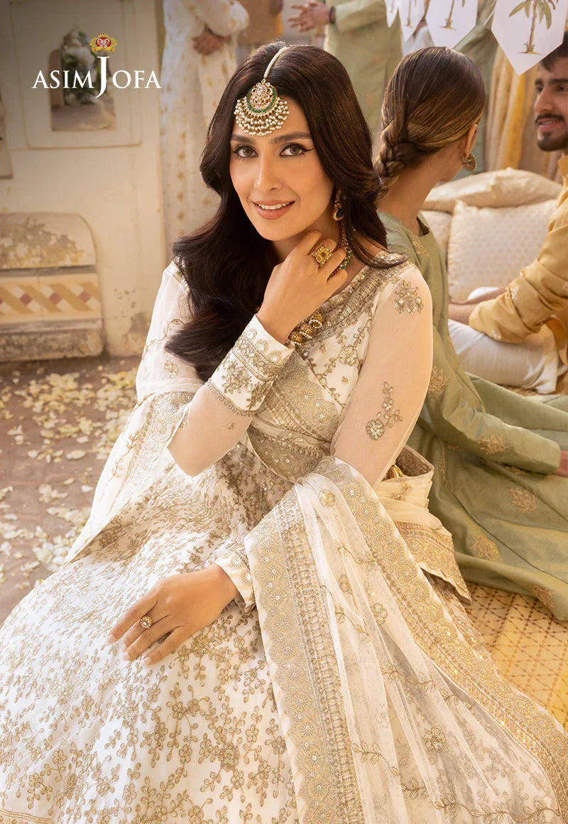 Shehnai by Asim Jofa Embroidered Net 3Pc Suit AJSH-03 - Rang-e-Khaas
