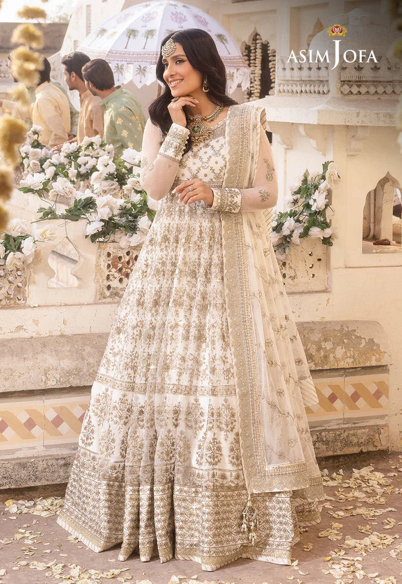 Shehnai by Asim Jofa Embroidered Net 3Pc Suit AJSH-03 - Rang-e-Khaas