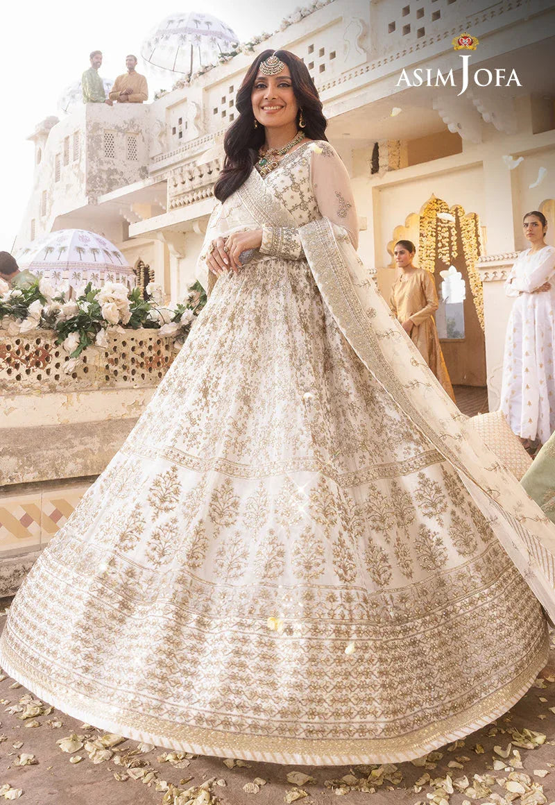 Shehnai by Asim Jofa Embroidered Net 3Pc Suit AJSH-03 - Rang-e-Khaas