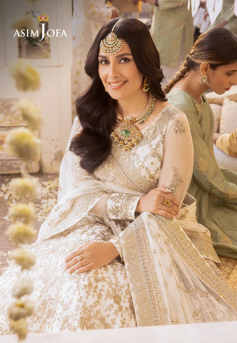 Shehnai by Asim Jofa Embroidered Net 3Pc Suit AJSH-03 - Rang-e-Khaas