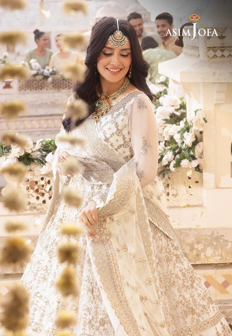 Shehnai by Asim Jofa Embroidered Net 3Pc Suit AJSH-03 - Rang-e-Khaas