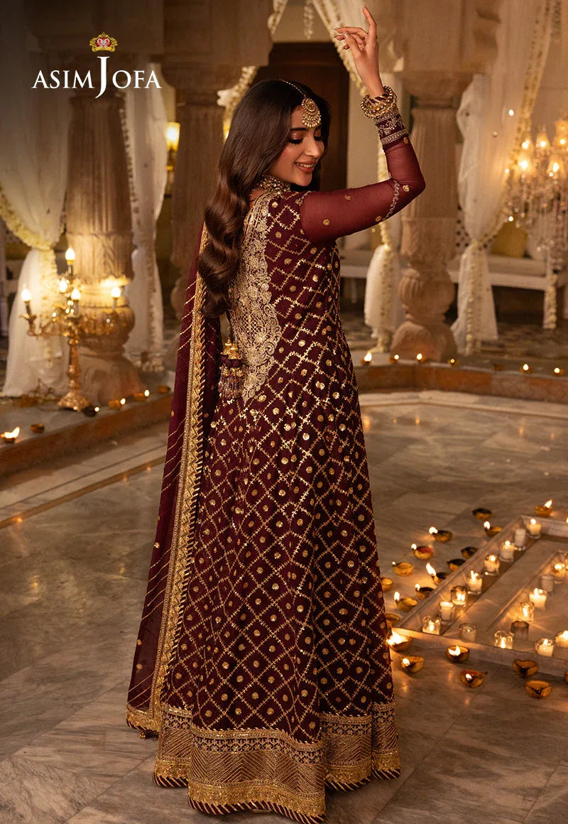 Shehnai by Asim Jofa Embroidered Net 3Pc Suit AJSH-04 - Rang-e-Khaas
