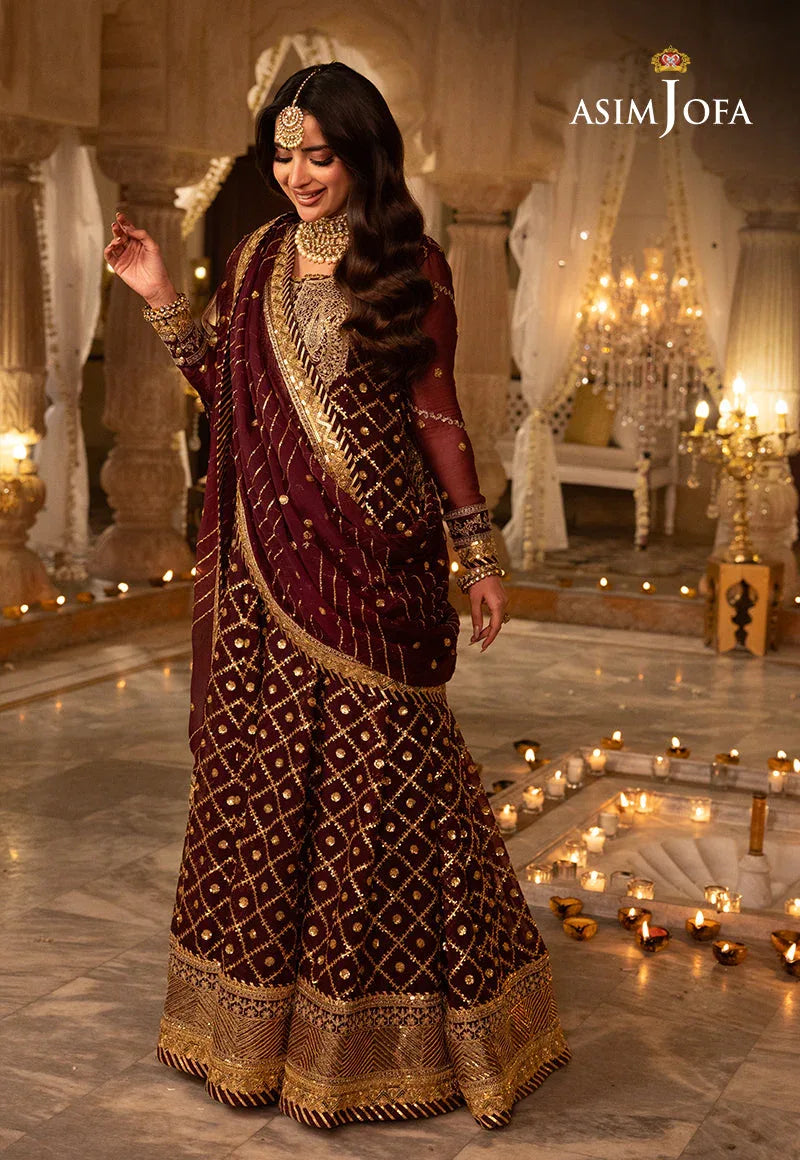 Shehnai by Asim Jofa Embroidered Net 3Pc Suit AJSH-04 - Rang-e-Khaas