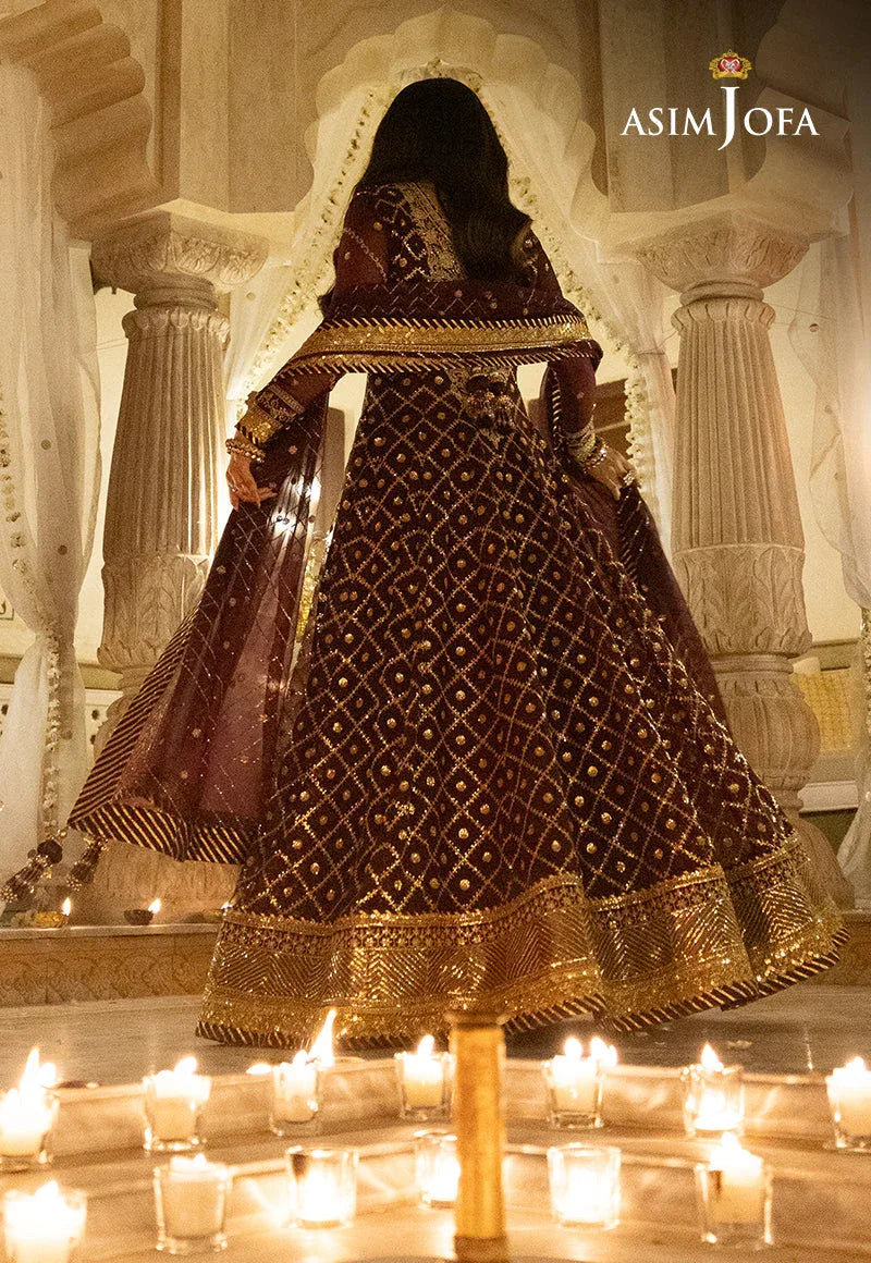 Shehnai by Asim Jofa Embroidered Net 3Pc Suit AJSH-04 - Rang-e-Khaas