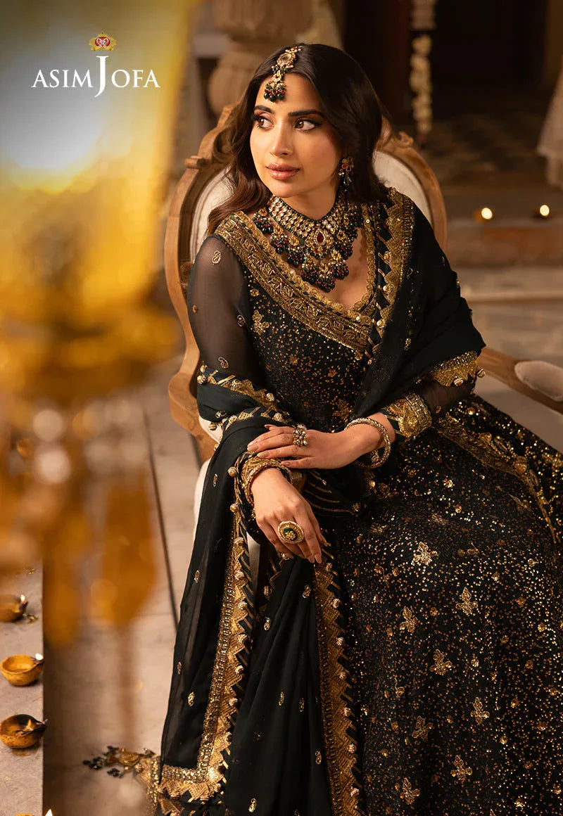 Shehnai by Asim Jofa Embroidered Net 3Pc Suit AJSH-05 - Rang-e-Khaas