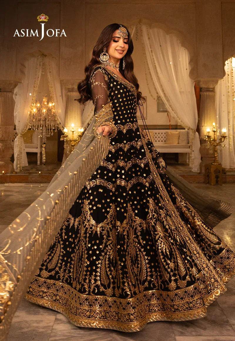 Shehnai by Asim Jofa Embroidered Net 3Pc Suit AJSH-05 - Rang-e-Khaas