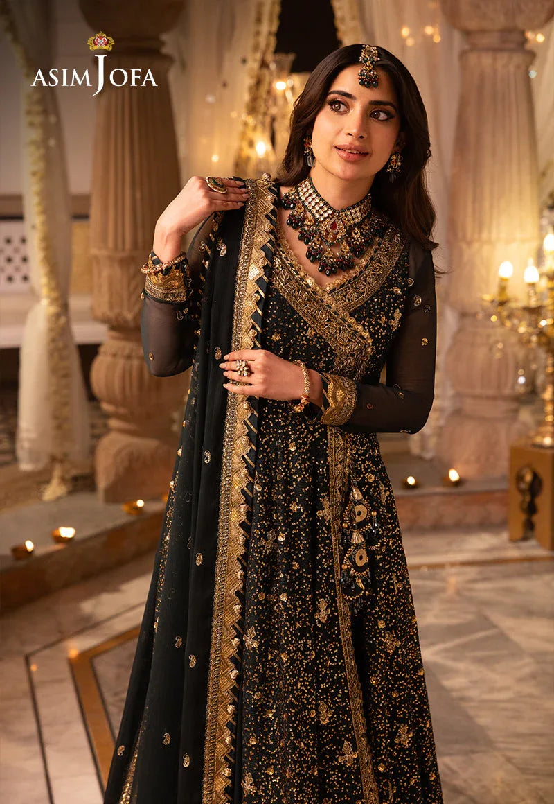 Shehnai by Asim Jofa Embroidered Net 3Pc Suit AJSH-05 - Rang-e-Khaas