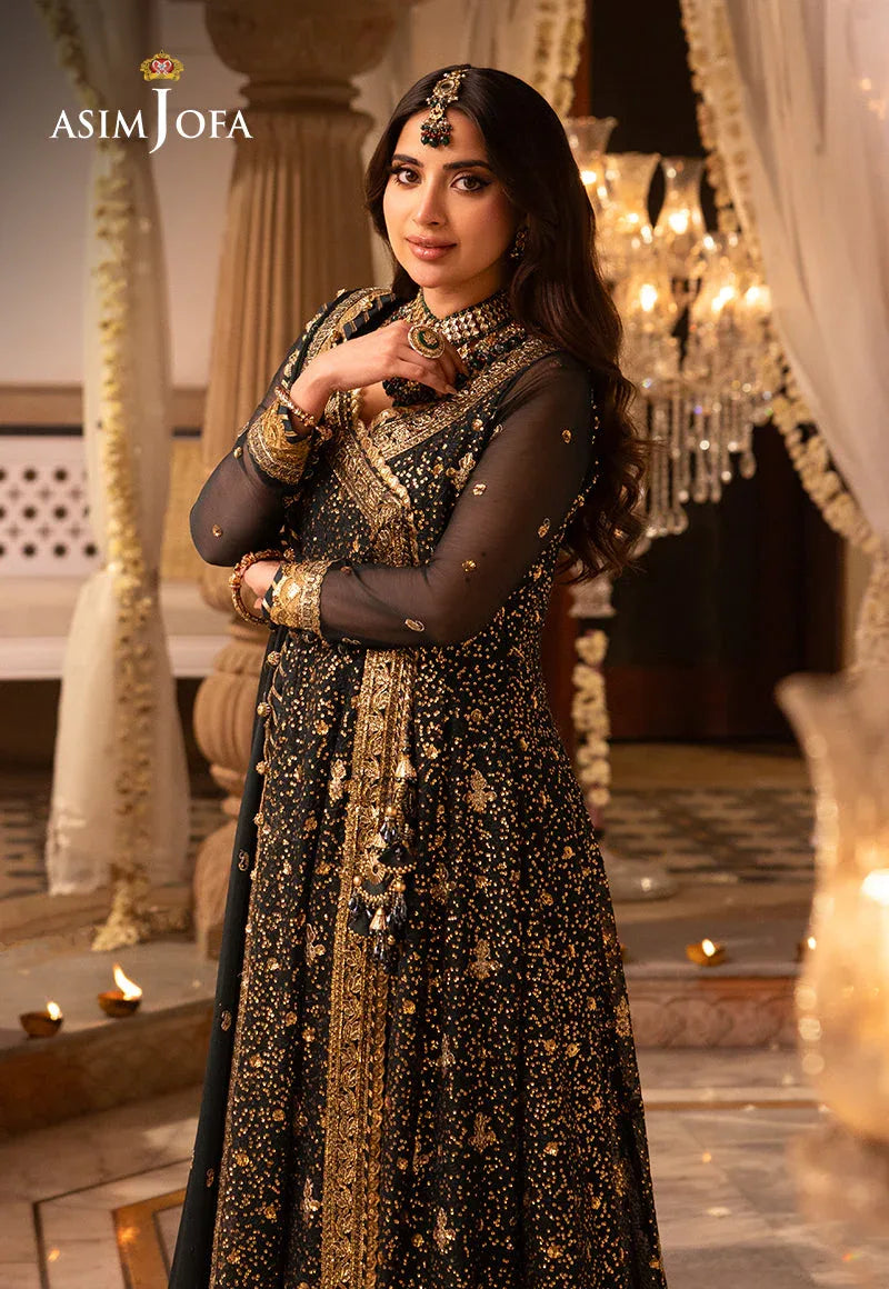 Shehnai by Asim Jofa Embroidered Net 3Pc Suit AJSH-05 - Rang-e-Khaas