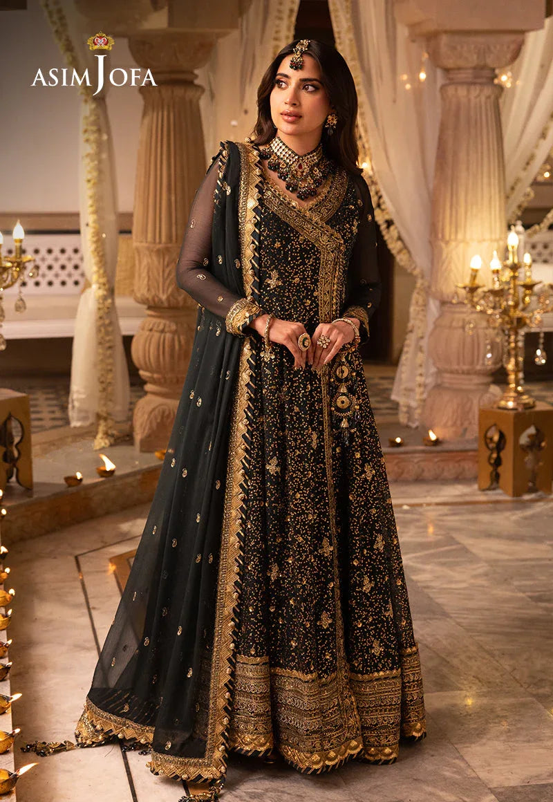 Shehnai by Asim Jofa Embroidered Net 3Pc Suit AJSH-05 - Rang-e-Khaas