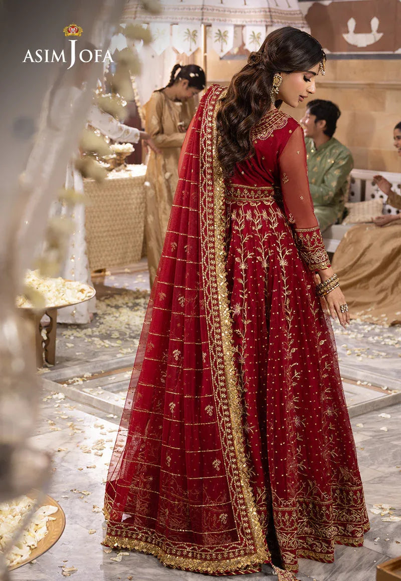 Shehnai by Asim Jofa Embroidered Net  3Pc Suit AJSH-06 - Rang-e-Khaas
