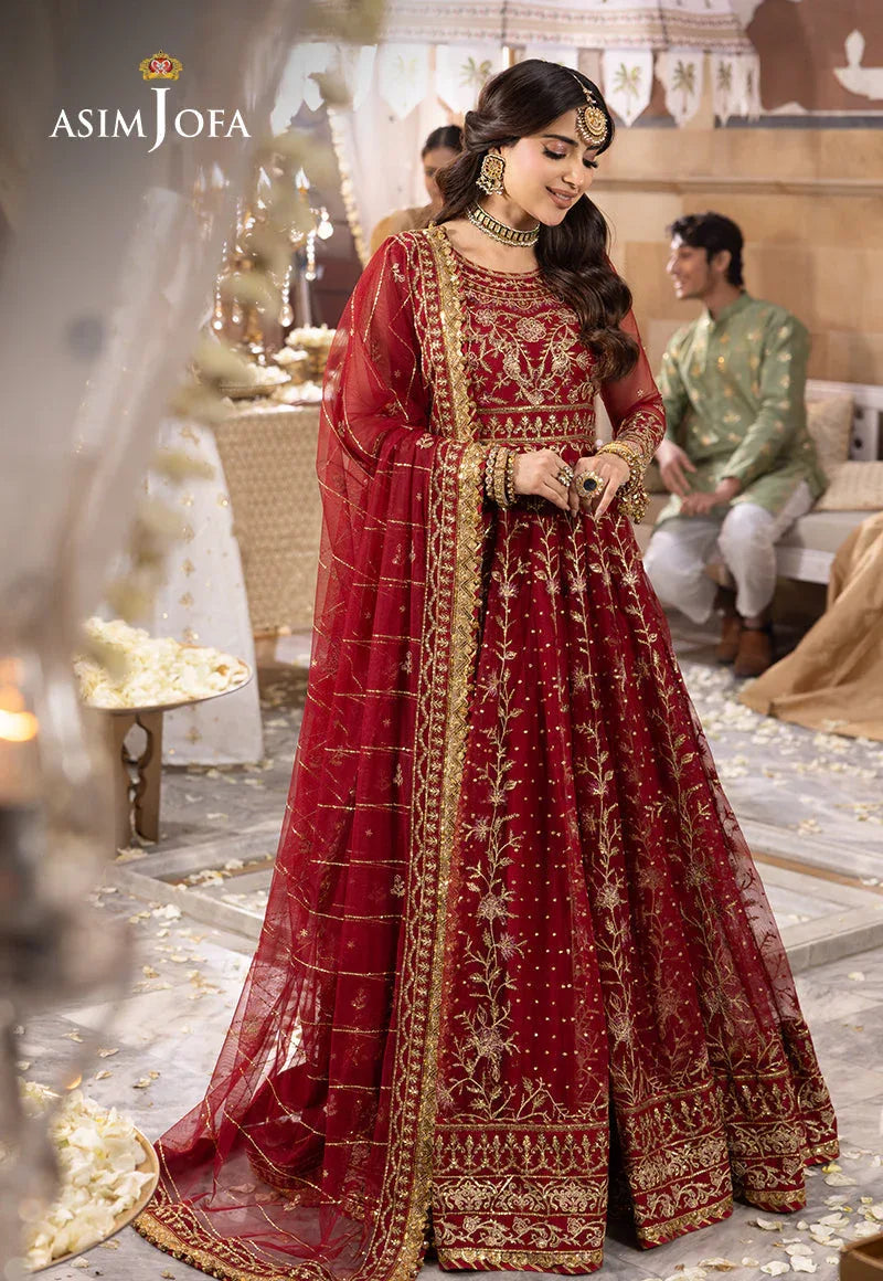 Shehnai by Asim Jofa Embroidered Net  3Pc Suit AJSH-06 - Rang-e-Khaas