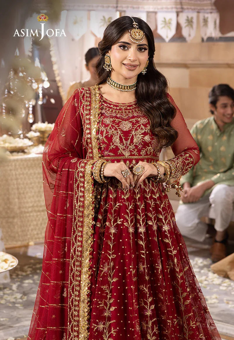 Shehnai by Asim Jofa Embroidered Net  3Pc Suit AJSH-06 - Rang-e-Khaas