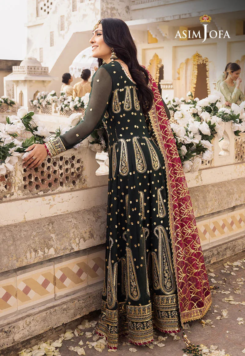 Shehnai by Asim Jofa Embroidered Chiffon 3Pc Suit AJSH-11 - Rang-e-Khaas