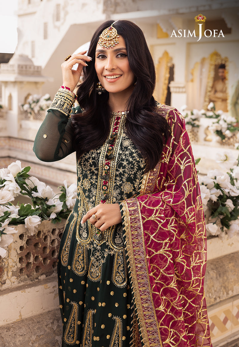 Shehnai by Asim Jofa Embroidered Chiffon Unstitched 3Pc Suit AJSH-11