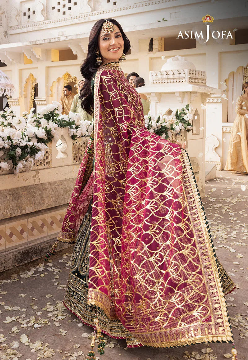 Shehnai by Asim Jofa Embroidered Chiffon 3Pc Suit AJSH-11 - Rang-e-Khaas