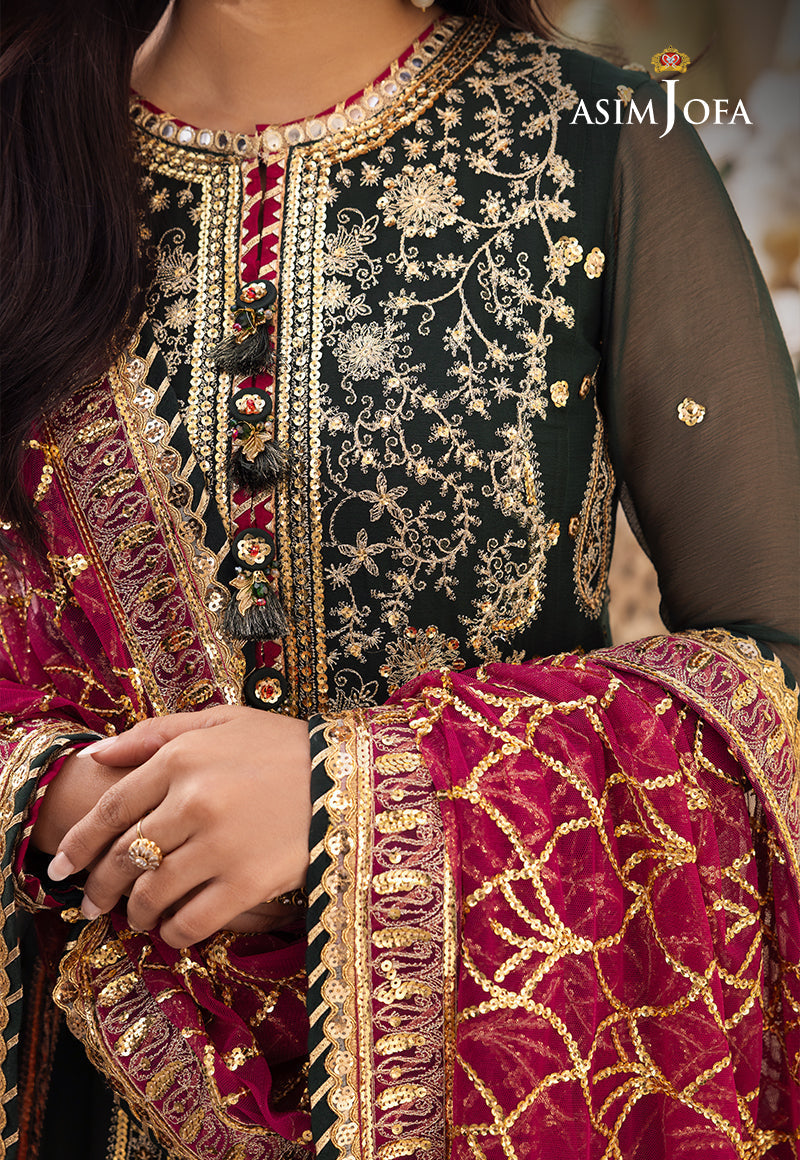 Shehnai by Asim Jofa Embroidered Chiffon Unstitched 3Pc Suit AJSH-11