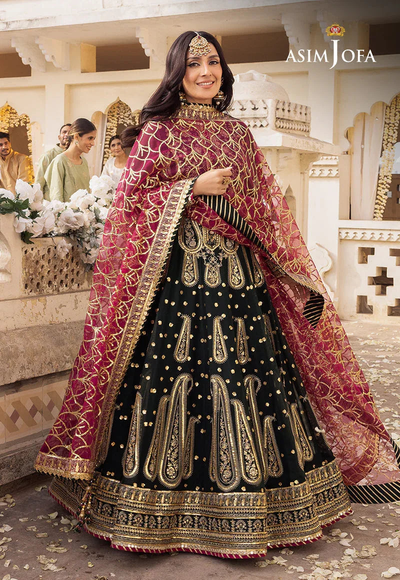 Shehnai by Asim Jofa Embroidered Chiffon 3Pc Suit AJSH-11 - Rang-e-Khaas